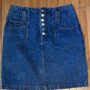 Nuovo Vintage Blue Denim Pencil Skirt with buttons Size 11